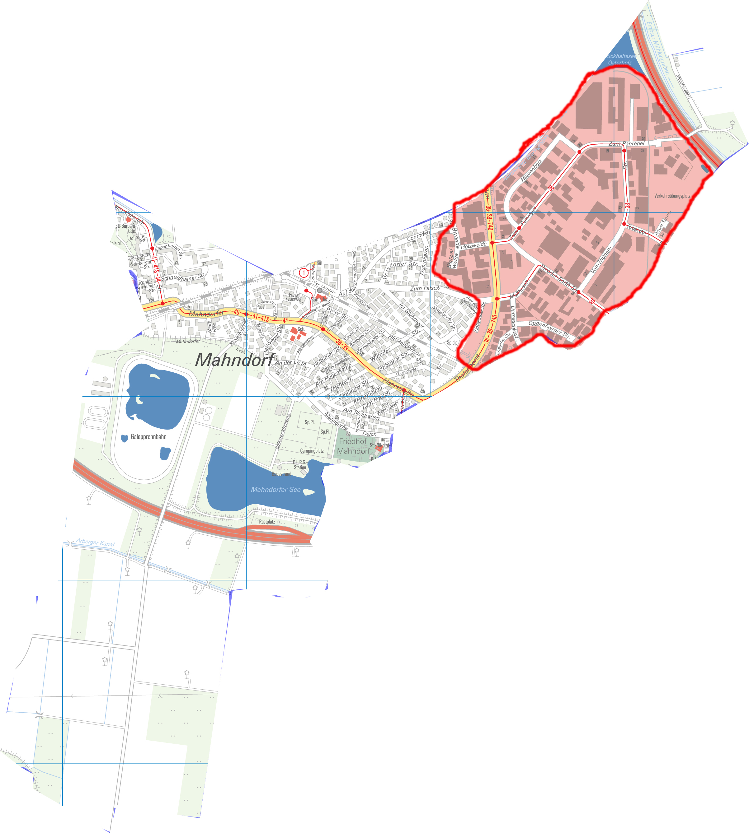 Lagekarte: Gewerbegebiet Bremer Kreuz