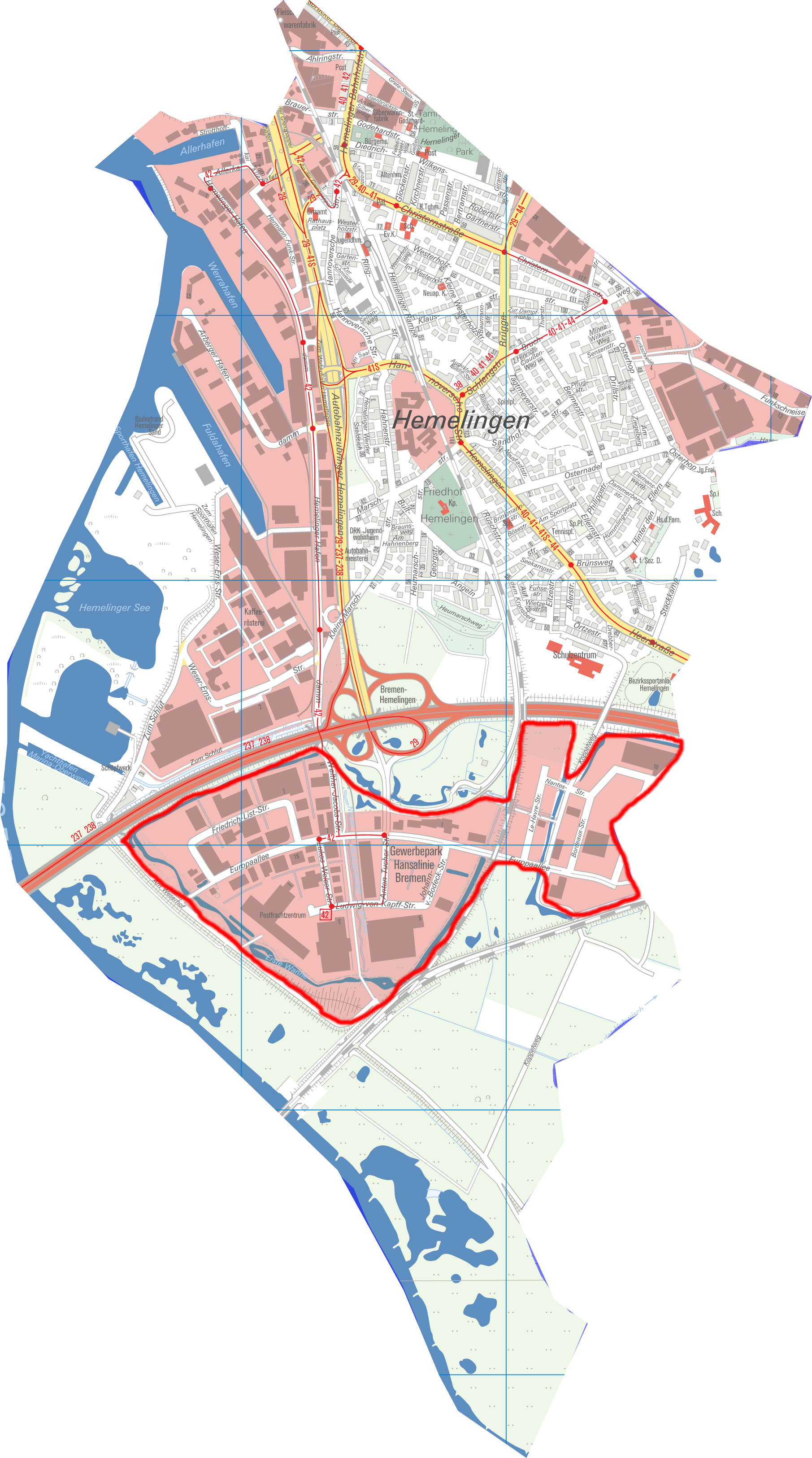 Lagekarte: Gewerbepark Hansalinie